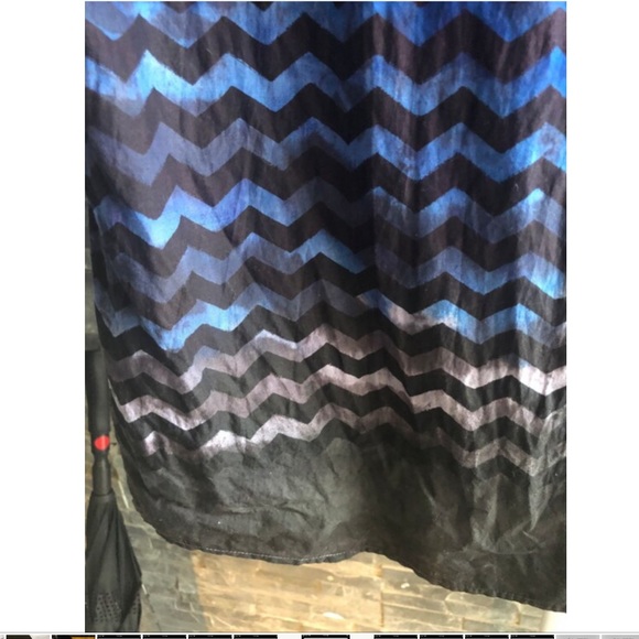 Zig-zig print hand dip dyed shirt MED H&M - Picture 10 of 11